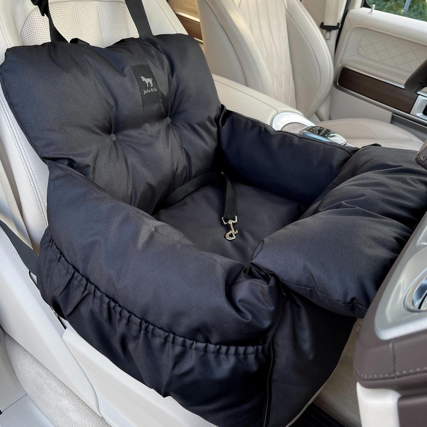 - Premium Dog Car Seat Bed for Small & Medium Dogs up to 25Lbs, Soft Travel Bed & Carrier Bag for Pets, Puppies, Cats Front or Back Seat, Machine Washable & Water Resistant (Black (1-25Lbs)