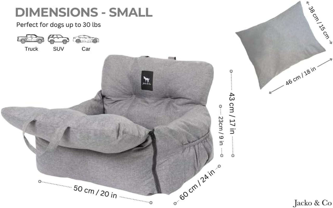- Premium Dog Car Seat Bed for Small & Medium Dogs up to 25Lbs, Soft Travel Bed & Carrier Bag for Pets, Puppies, Cats Front or Back Seat, Machine Washable & Water Resistant (Black (1-25Lbs)